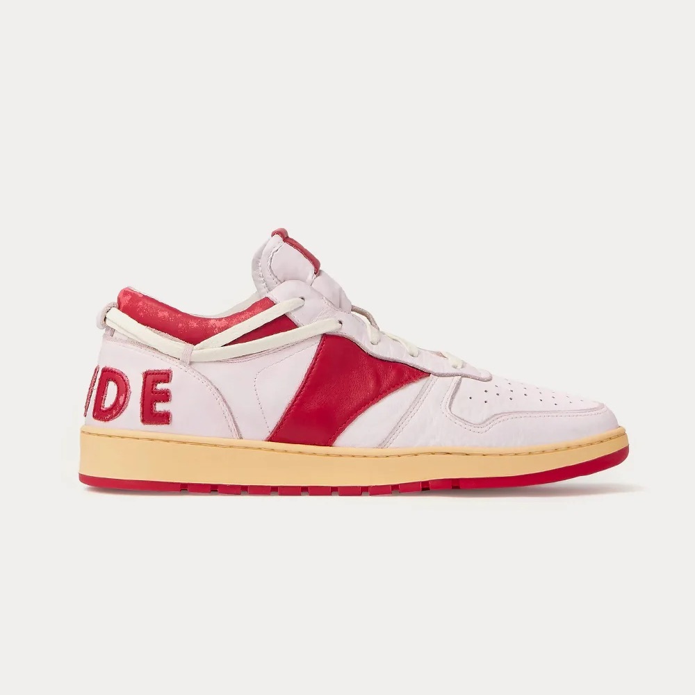 RHUDE-Rhecess Colour-Block Distressed Leather Sneakers, BRAND NEW WITH BOX